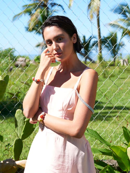 Venessa Arizaga Peace, Love, And Happiness Bracelet In Rainbow
