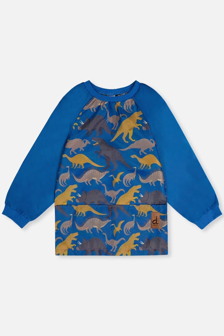 Controller Lightweight Practical School Apron, Main, color, Blue Dinosaur Print