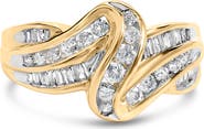 Haus of Brilliance 10K Yellow Gold 3/4 Cttw Diamond Double Shank Bypass Ring