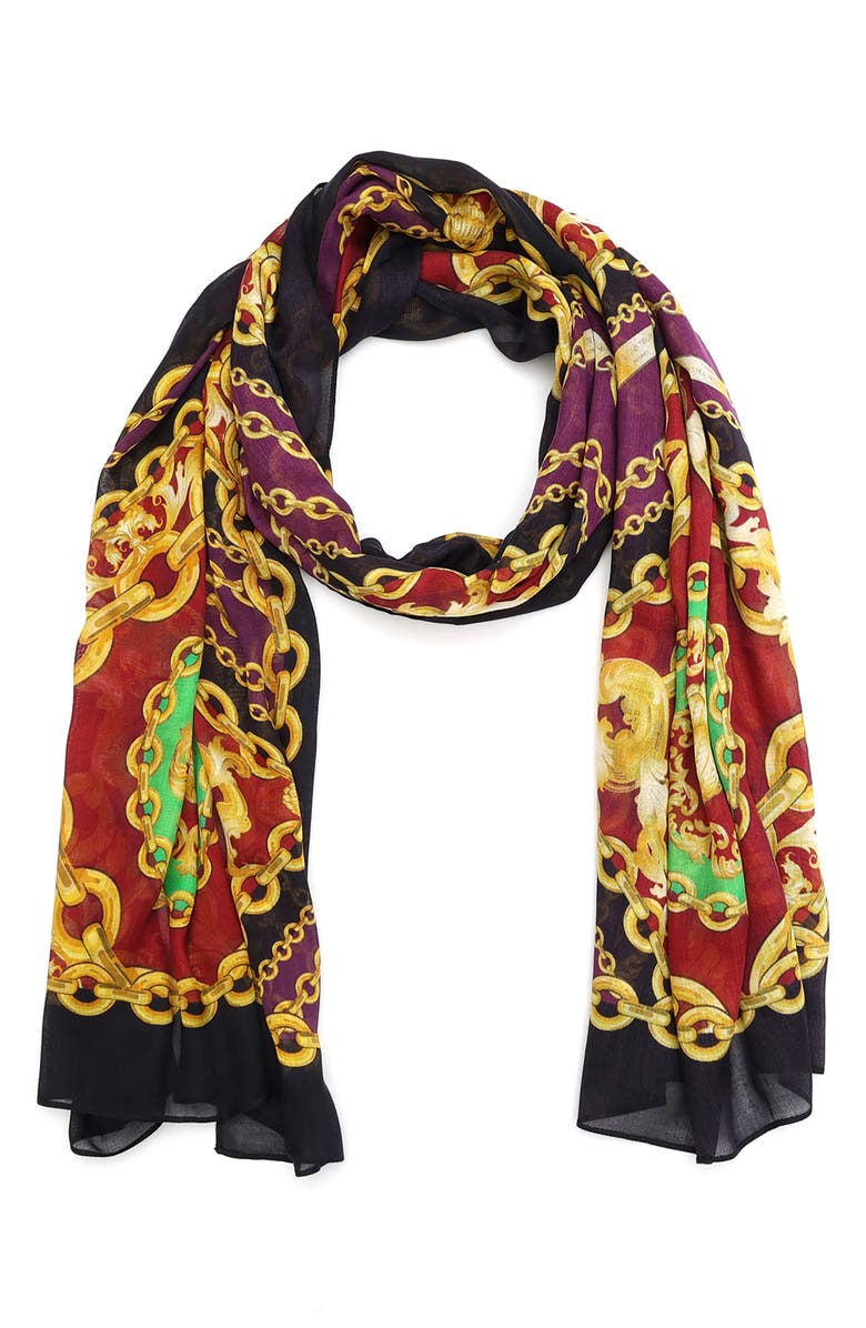 Kurt Geiger London Chain & Tile Oblong Scarf, Main, color,