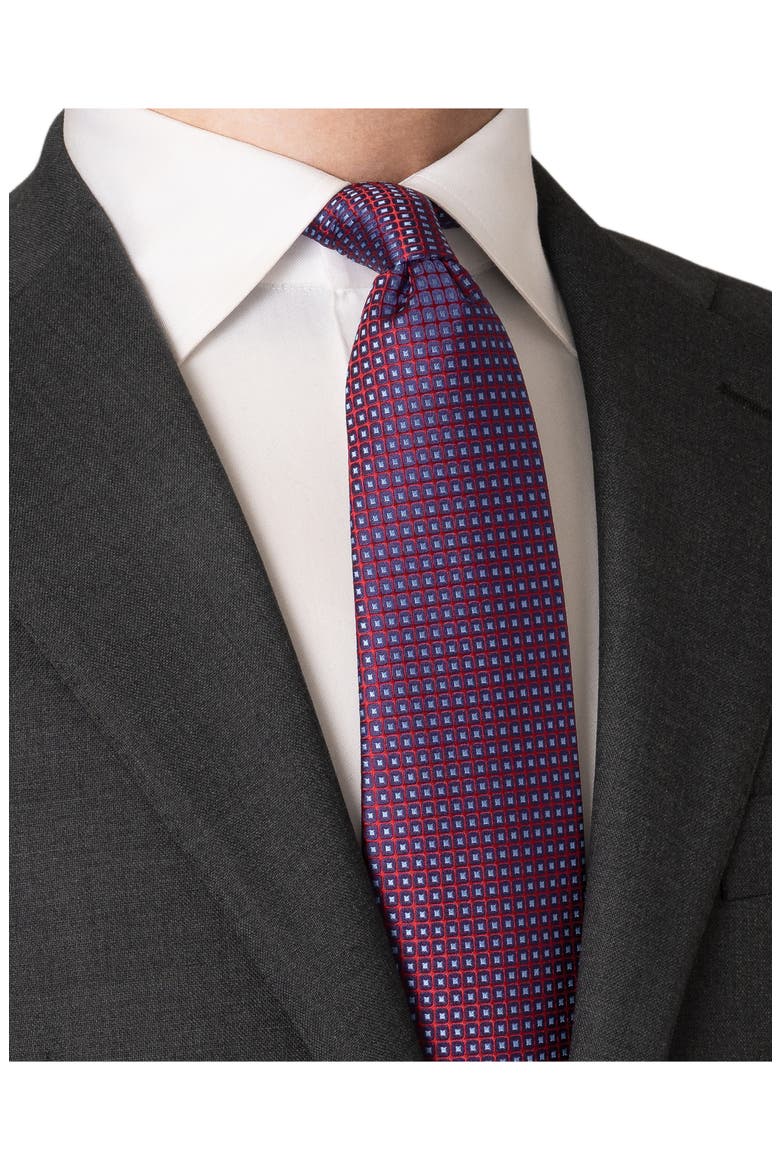 Diamond Silk Jacquard Tie, Alternate, color, MEDIUM RED