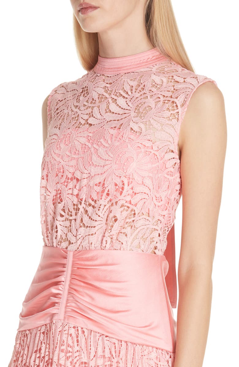 Self-Portrait Floral Lace Sleeveless Midi Dress, Alternate, color, 