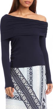 FIFTEEN TWENTY Ashley One-Shoulder Rib Top