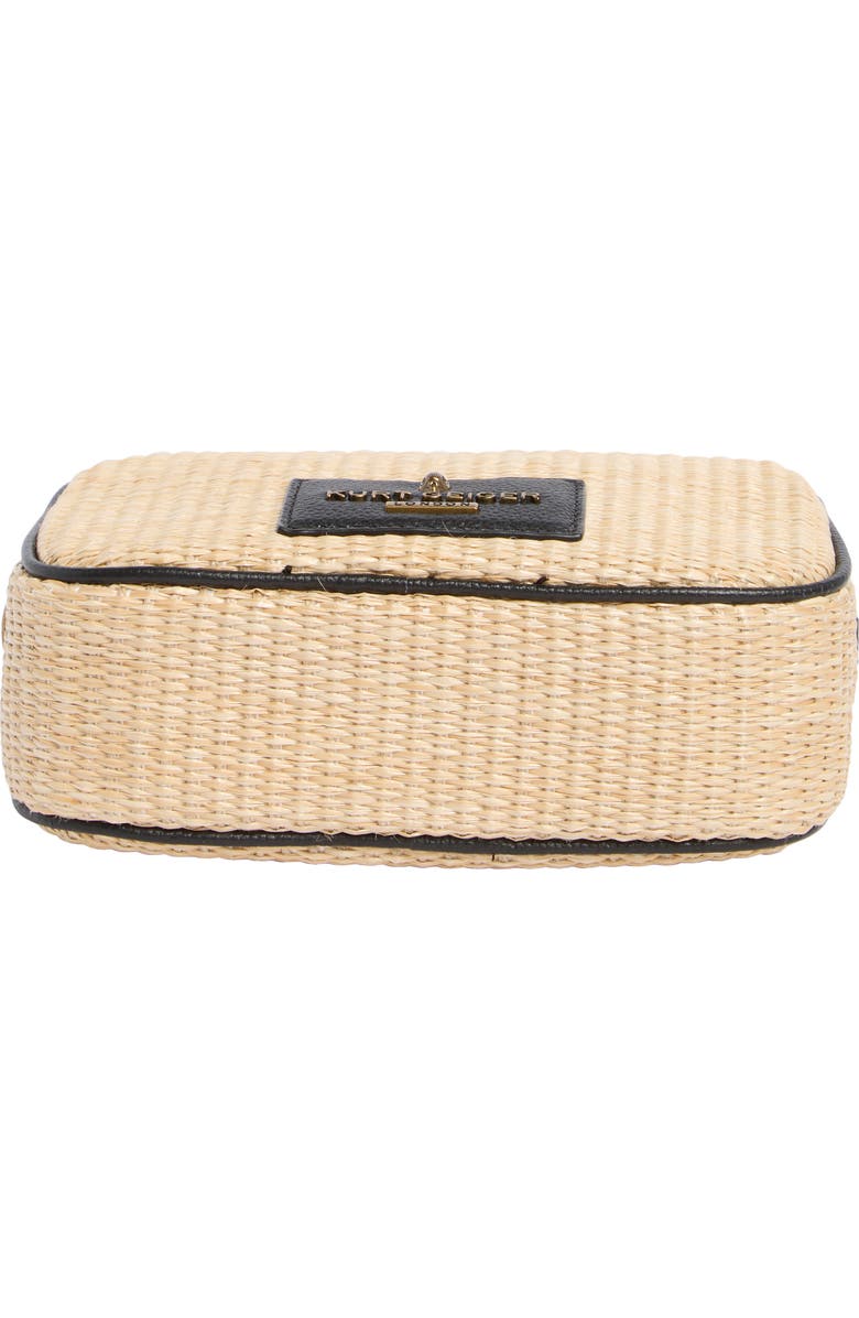 Kurt Geiger London Chiswick Raffia Camera Bag, Alternate, color, Tan/ Black Combo