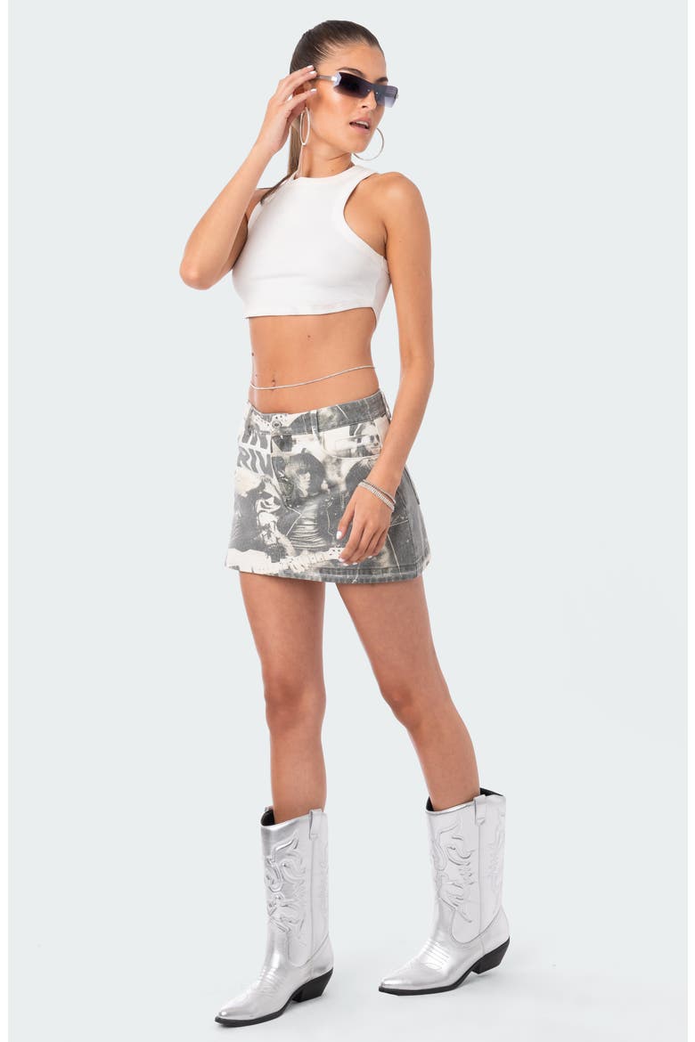 Rock Denim Miniskirt, Alternate, color, GRAY