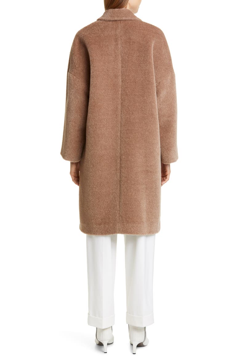 Double Breasted Alpaca Blend Coat, Alternate, color, CARIBOU