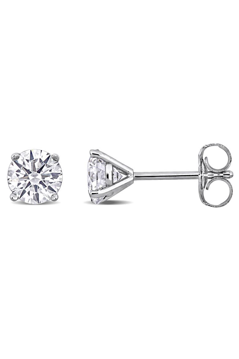1 CTW Lab-Grown Diamond Stud Earrings 14k, Main, color, White Gold