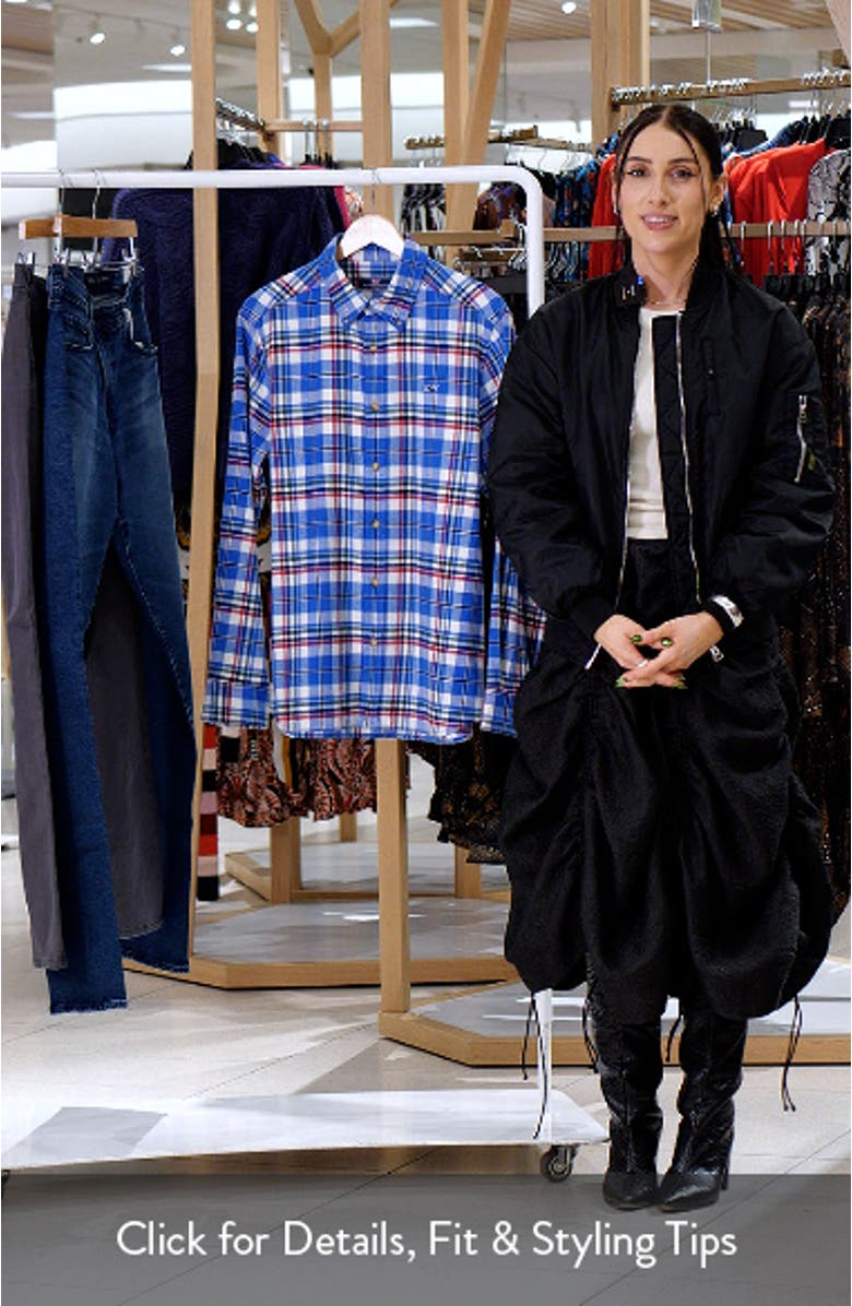 Plaid Stretch Cotton Flannel Button-Down Shirt, sales video thumbnail