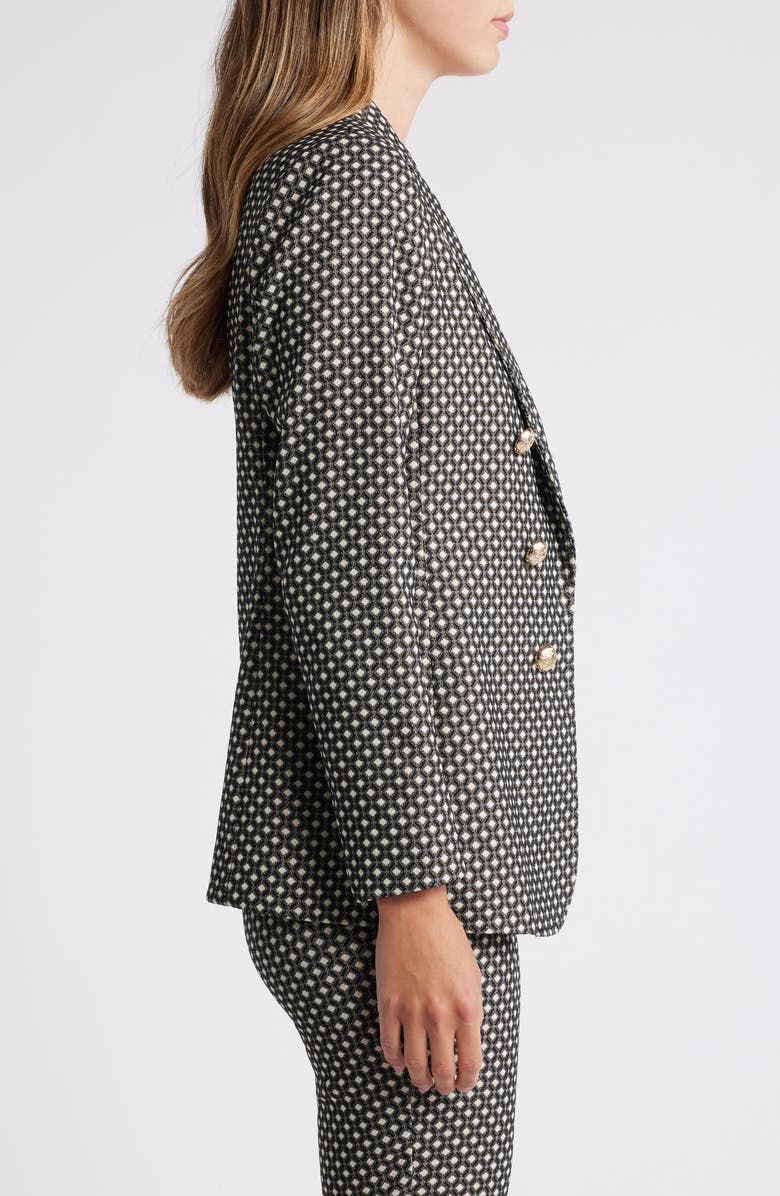 Anne Klein Metallic Open Front Blazer, Alternate, color, 