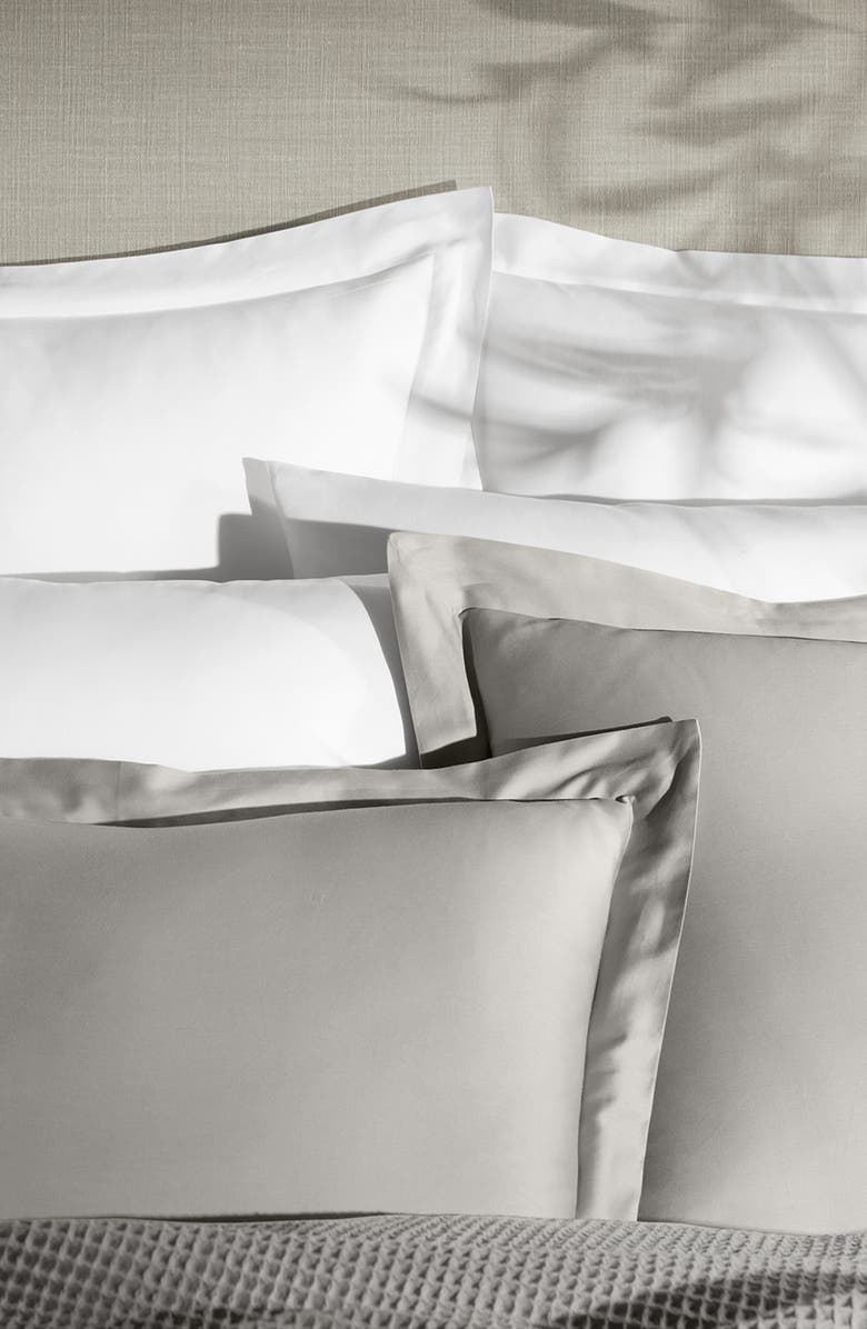 Boll & Branch Signature Hemmed Duvet Set, Alternate, color, Pewter