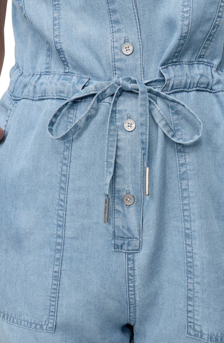 DKNY Jeans Short Sleeve Romper, Alternate, color, Chambray