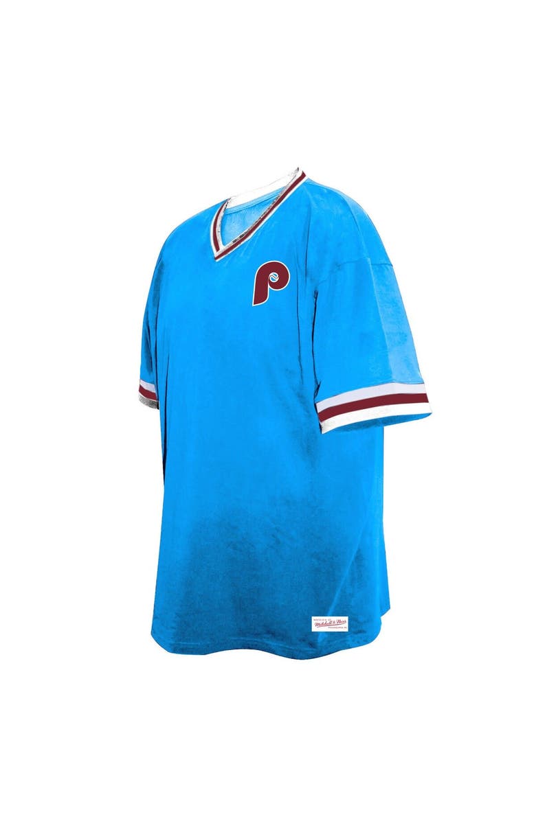 Mitchell & Ness Men's Mitchell & Ness Light Blue Philadelphia Phillies Big & Tall V-Neck T-Shirt, Alternate, color, 