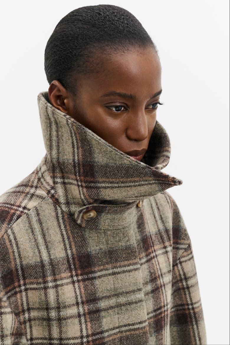 Callie Barrel Sleeve Jacket, Alternate, color, Steel Checks