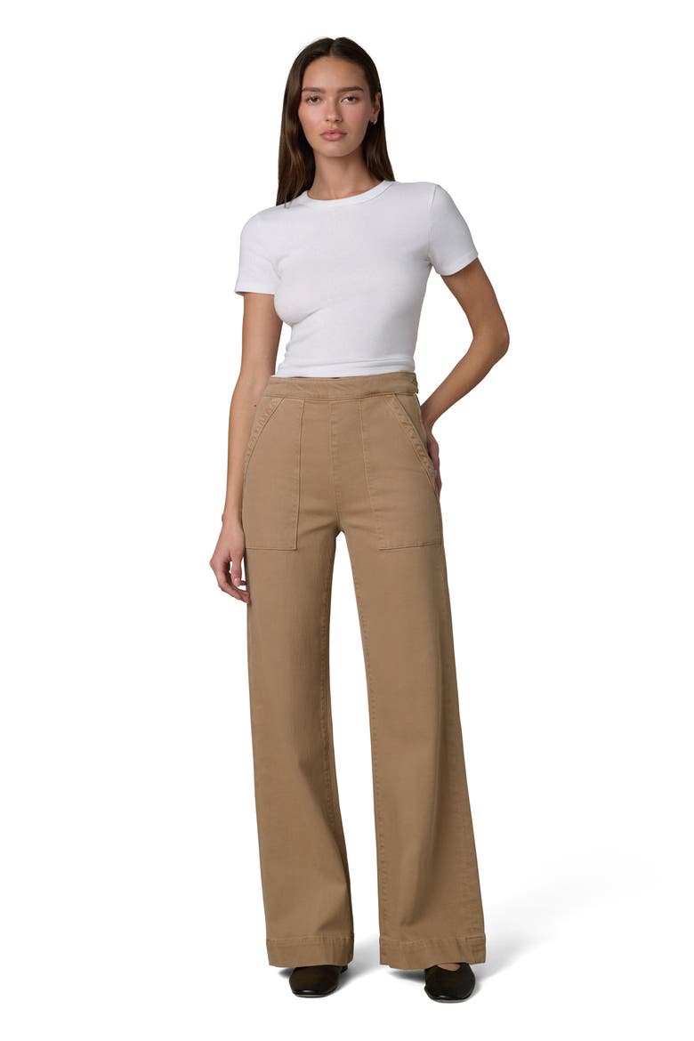 The Side Zip High Waist Wide Leg Jeans, Alternate, color, DESERT TAN