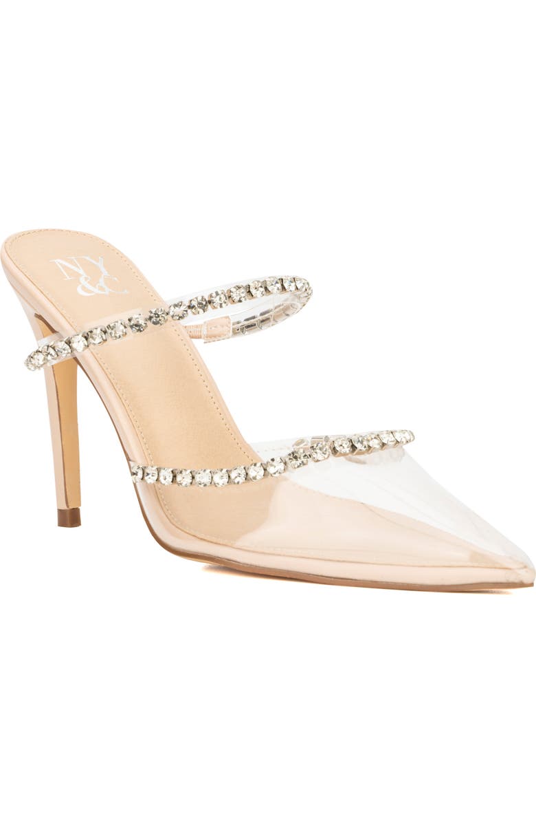 NEW YORK AND COMPANY Fatima Crystal Embellished Lucite Pump, Main, color, Nude
