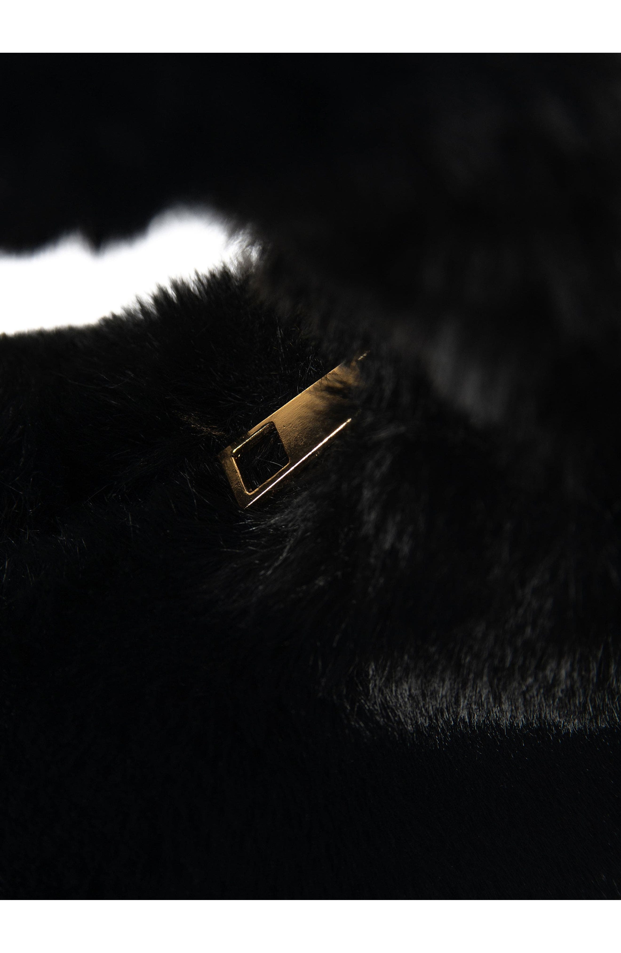 LAMARQUE Alix | Mini Faux Fur Hobo Bag, Alternate, color, Black