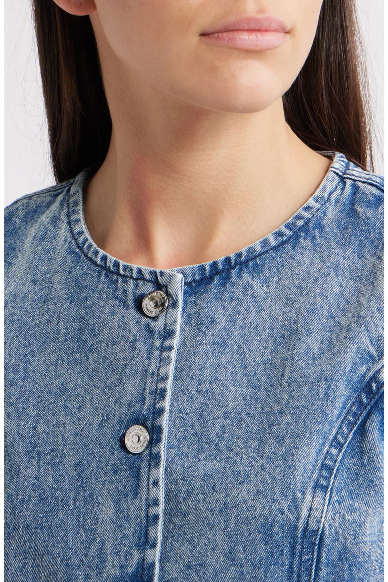Wesley Denim Button-Up Vest, Alternate, color, EAST SIDE WASH