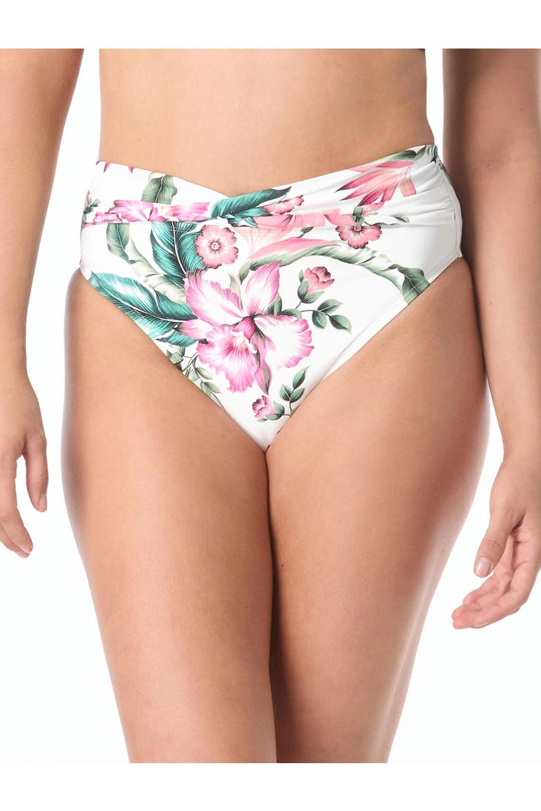 Tyra High Waist Twist Bikini Swim Bottom, Main, color, White Mlti