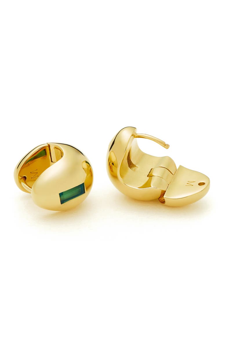 Molten Stone Dome Hoop Earrings, Alternate, color, GOLD