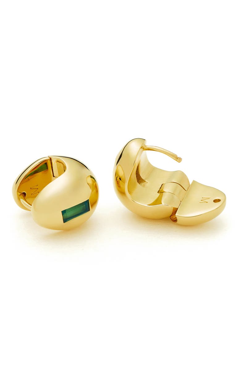 Missoma Molten Stone Dome Hoop Earrings, Alternate, color, Gold