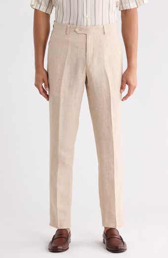 Flat Front Linen Trousers