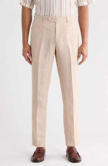Flat Front Linen Trousers