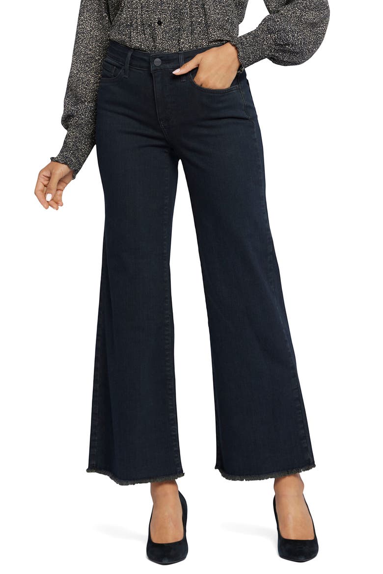 Teresa High Waist Raw Hem Ankle Wide Leg Jeans, Main, color, HUNTLEY