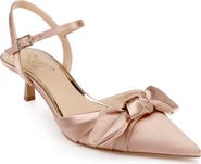 Jewel Badgley Mischka Ember Ankle Strap Pointed Toe Kitten Heel Pump