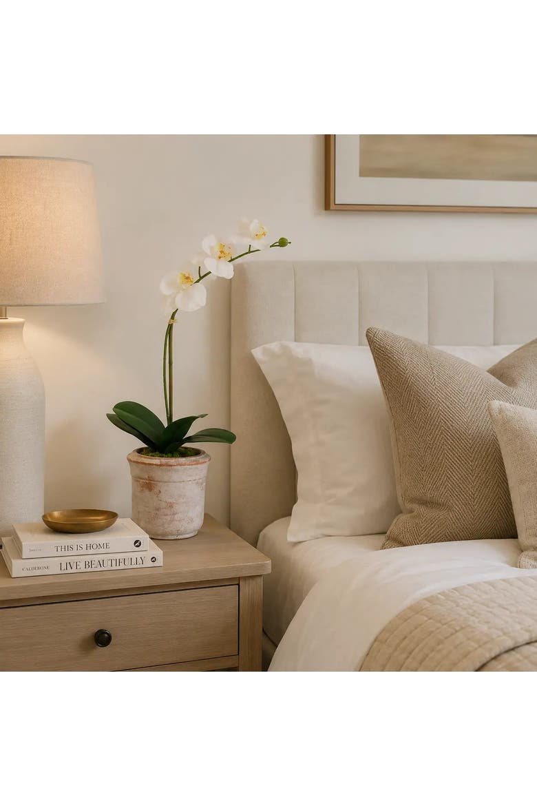 22" Artificial White Phalaenopsis Orchids, Set of 2, Alternate, color, White