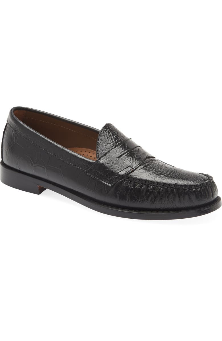 G.H.BASS Logan Croc Embossed Penny Loafer, Main, color,