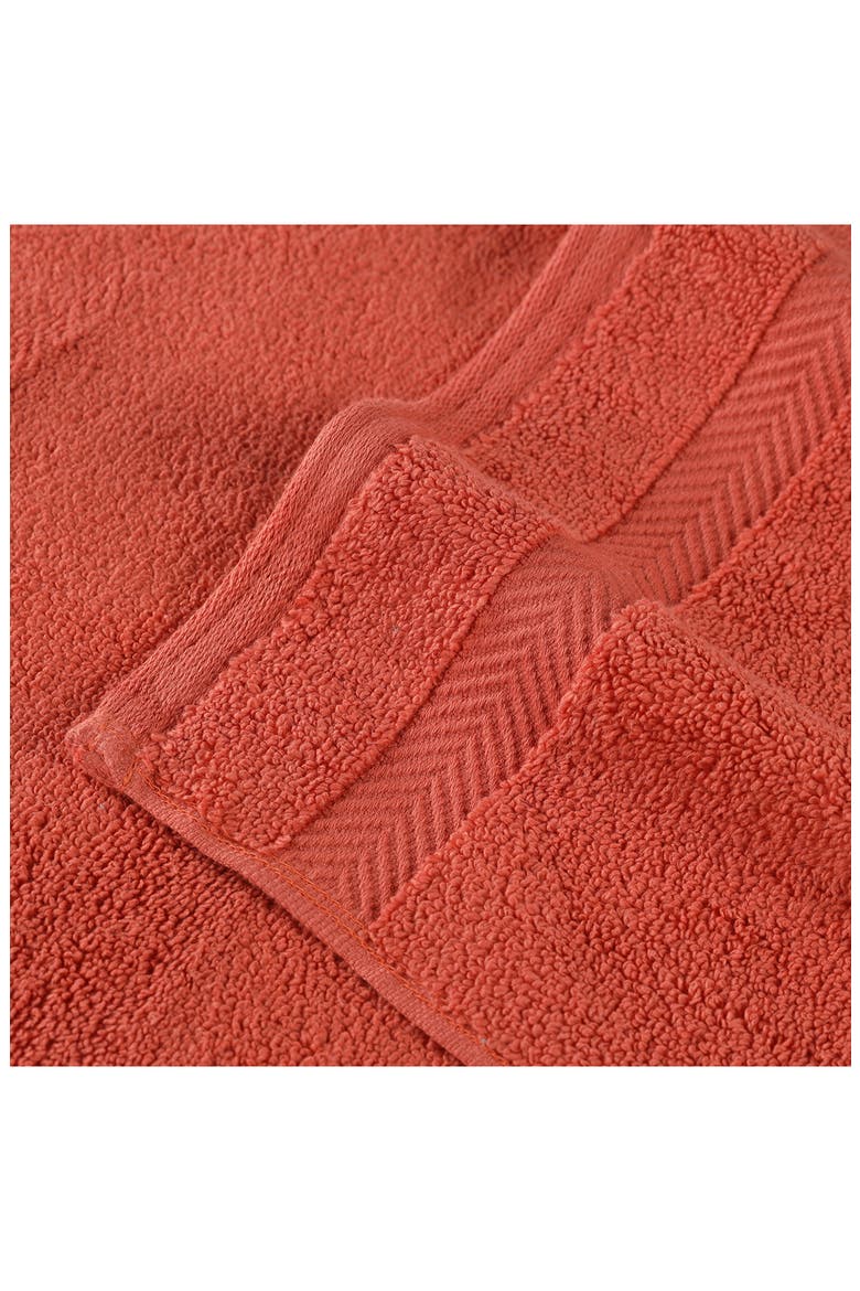 Chevron 3-Piece Zero Twist Cotton Bath Towel Set, Alternate, color, BRICK