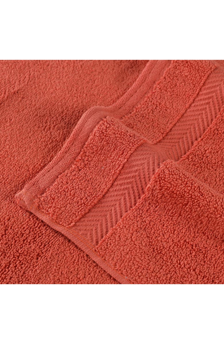 Superior Chevron 3-Piece Zero Twist Cotton Bath Towel Set, Alternate, color, Brick