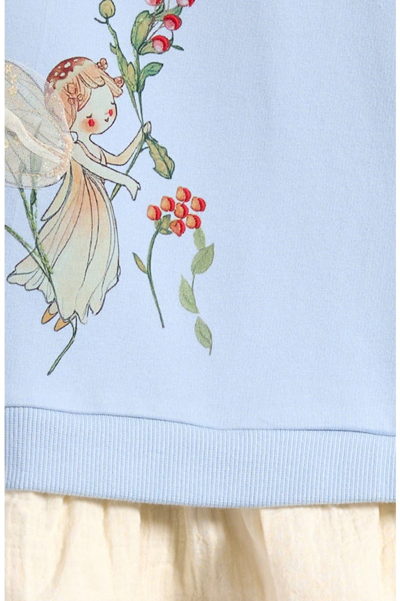 Kids' Fairy Graphic Sweatshirt & Flare Leggings Set, Alternate, color, BLUE