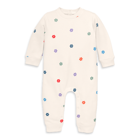 Baby Sweatshirt Romper In Rainbow Grid