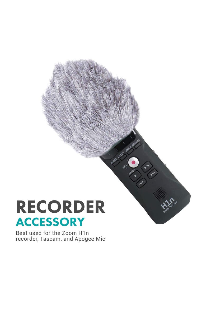 WS1 Furry Outdoor Microphone Windscreen Muff for Small Compact Microphones up to 2.5 X 40mm, Alternate, color, Black