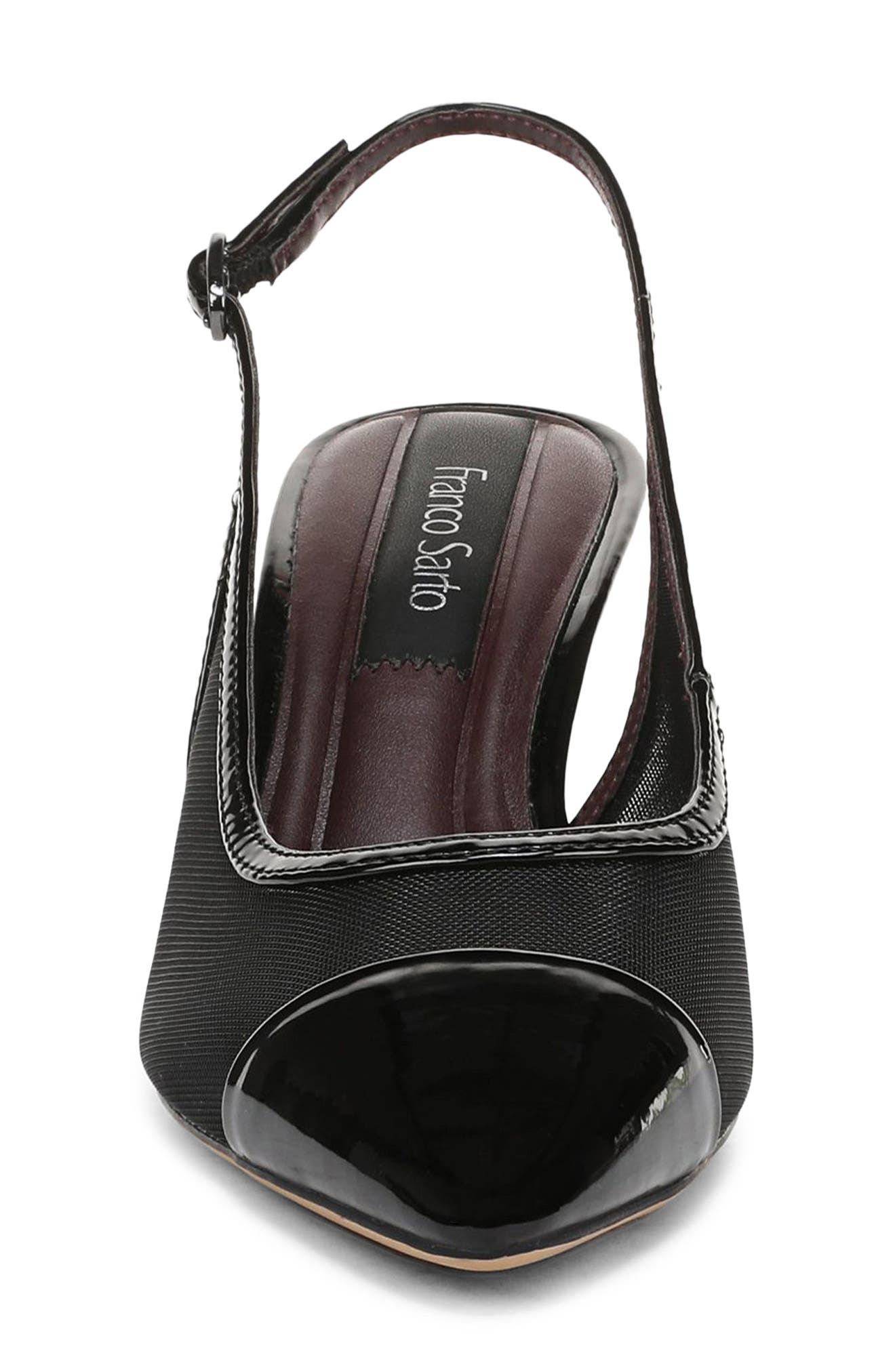 Jurina Cap Toe Slingback Pump, Alternate, color, BLACK
