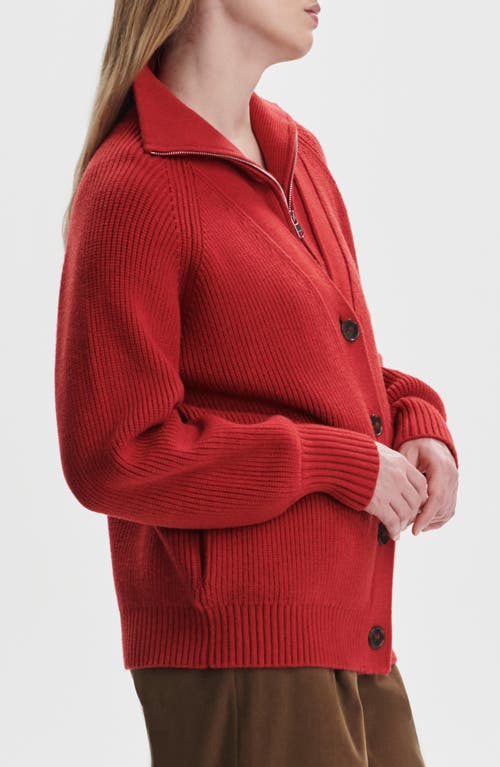 Varley Button Cardigan In Red