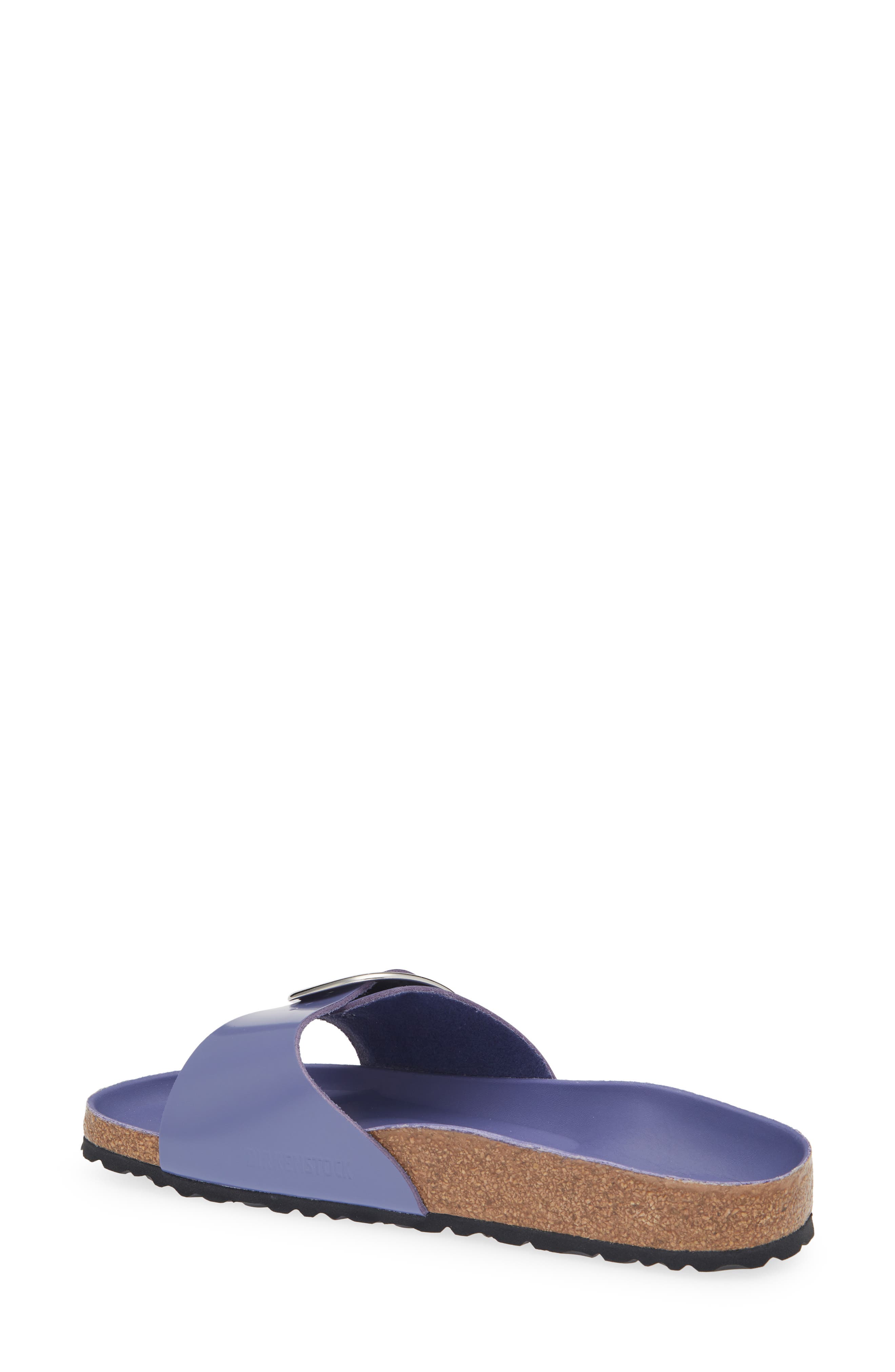 Madrid Big Buckle Slide Sandal, Alternate, color, PURPLE DUSK HIGH SHINE