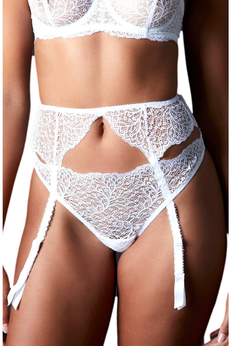 Allegra Suspender Belt, Main, color, BLANC