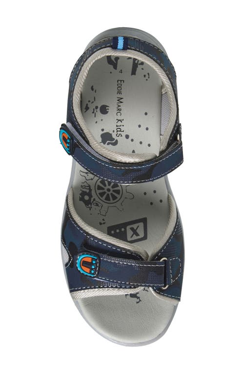 Extreme By Eddie Marc Kids' Camo Two Strap Sandal In Blue