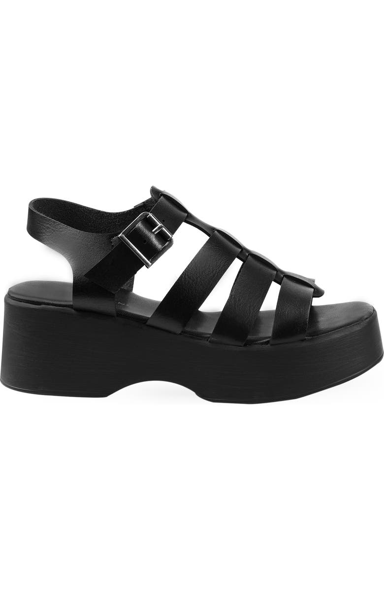 ROCK AND CANDY Caged Platform Sandal, Alternate, color, Black Faux
