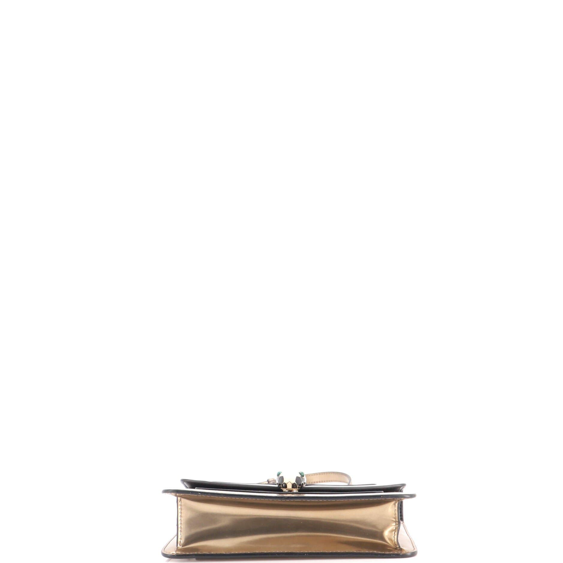 Serpenti Forever Shoulder Bag Metallic Leather Small, Alternate, color, Metallic Silver