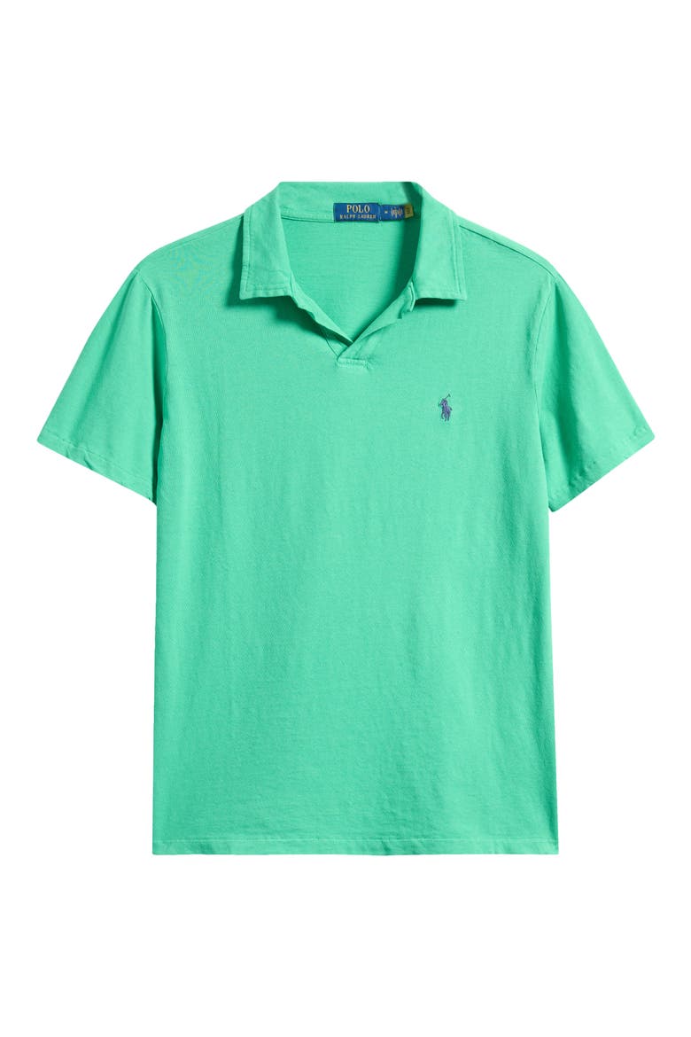 Standard Fit Cotton & Linen Polo, Alternate, color, SUMMER EMERALD