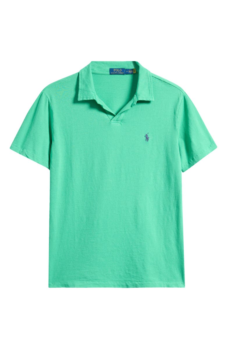 Polo Ralph Lauren Standard Fit Cotton & Linen Polo, Main, color, Summer Emerald