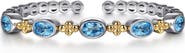 Gabriel & Co. Bujukan 14k Gold & Sterling Silver Blue Topaz Bangle