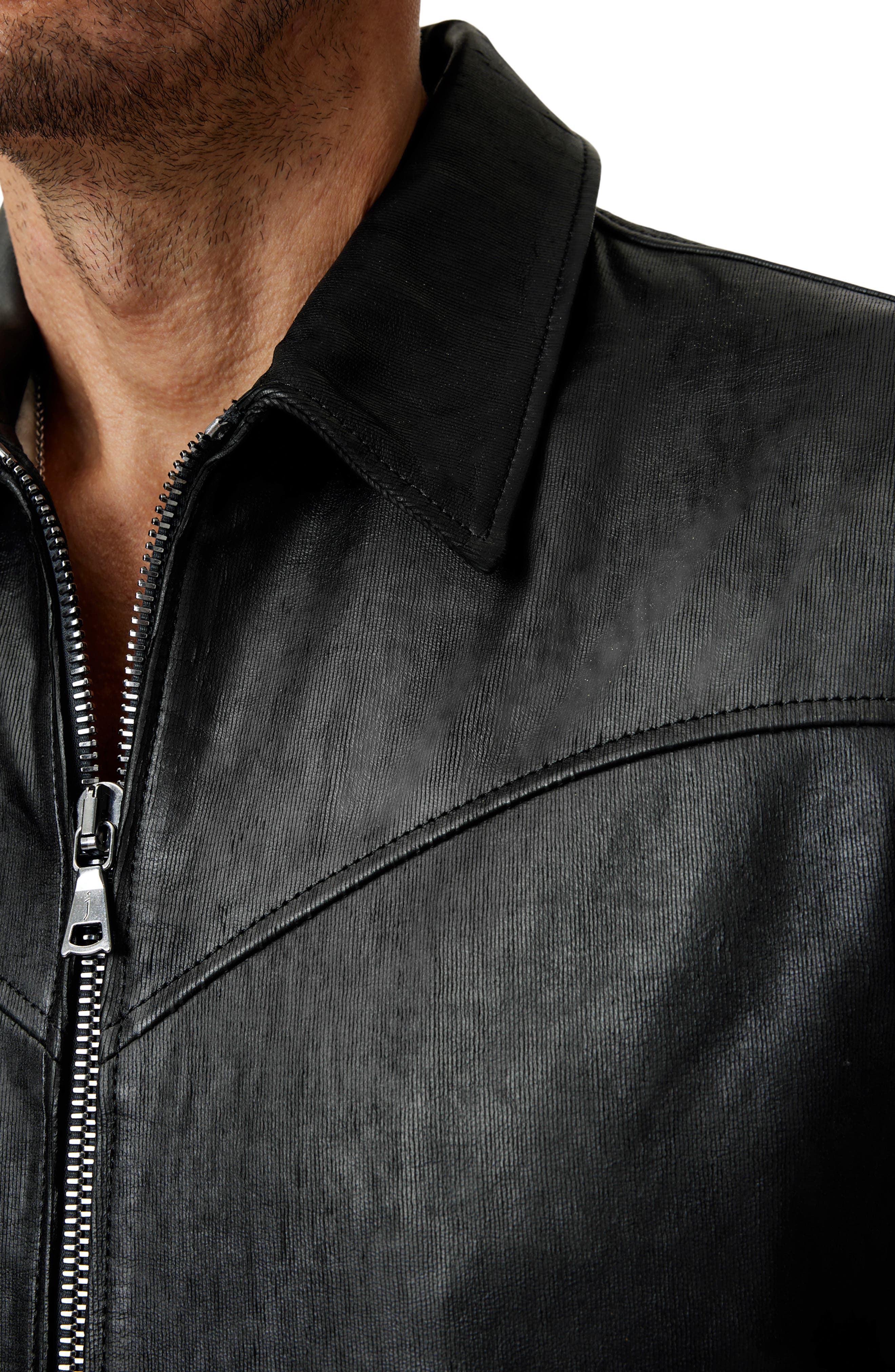 West Sheepskin Leather Zip-Up Moto Jacket (Men) | Nordstrom