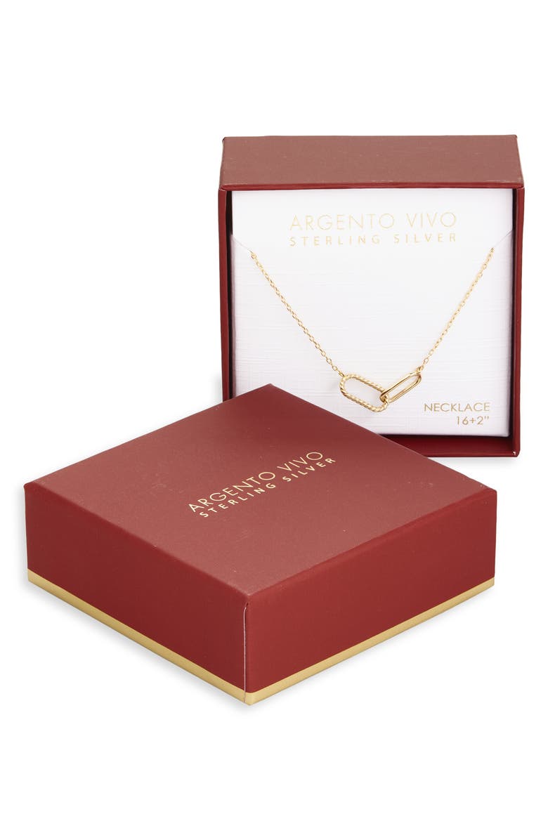 Argento Vivo Sterling Silver Interlocking Link Necklace, Alternate, color, Gold