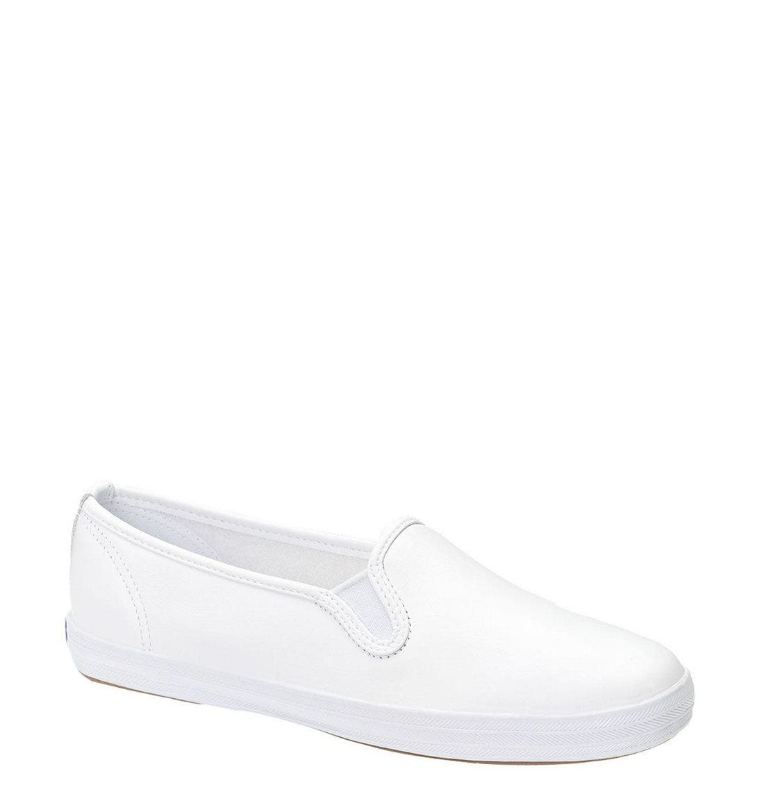 Keds<sup>®</sup> Champion Leather Slip-On Sneaker - Multiple Widths Available, Main, color, White