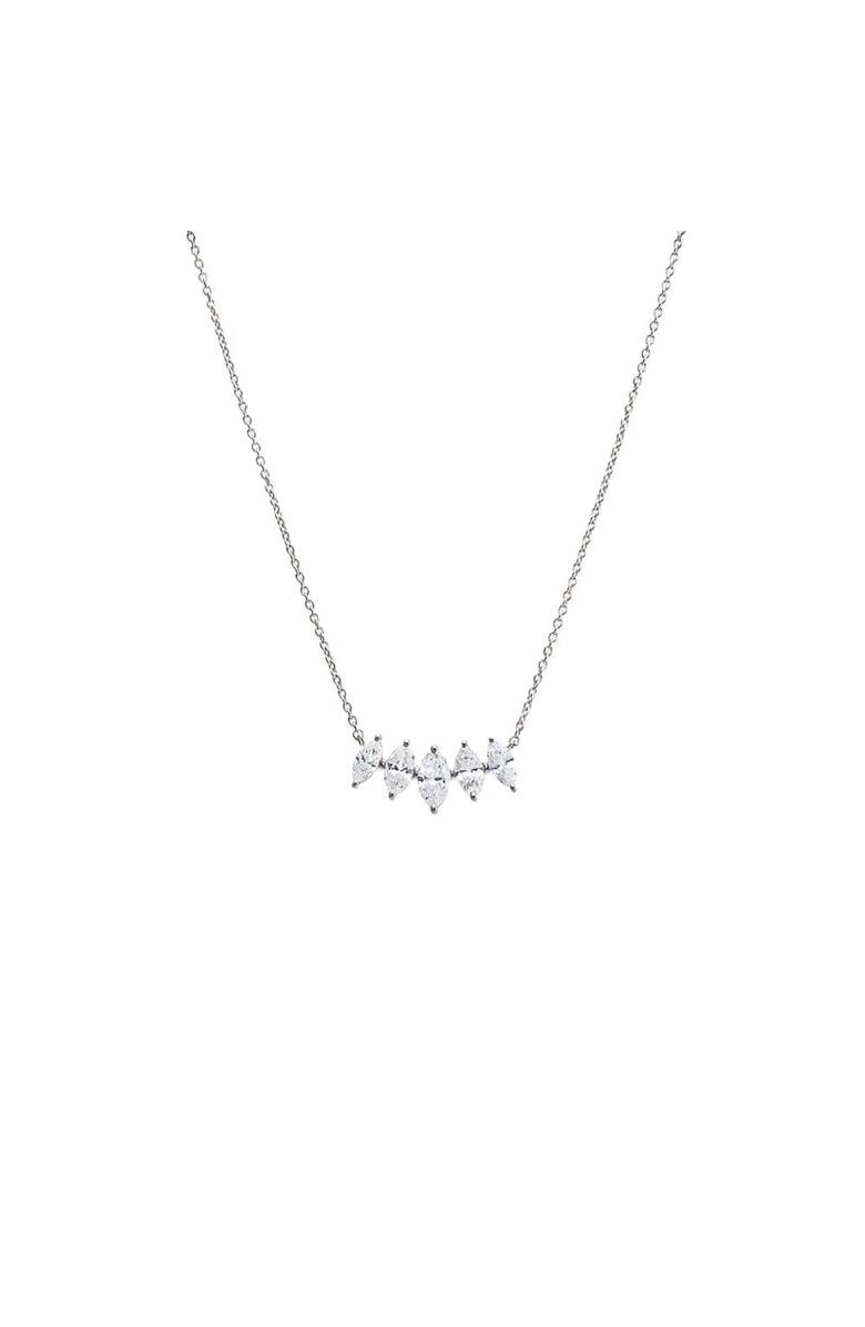 BY ADINA EDEN Lab Grown Diamond Marquise Cut Curved Bar Necklace 14K, Main, color, 