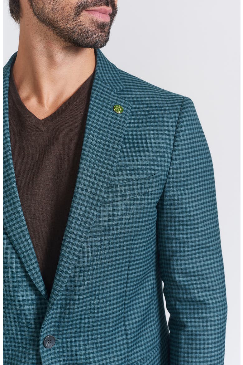 Check Print Wool Blend Sport Coat, Alternate, color, BLUE